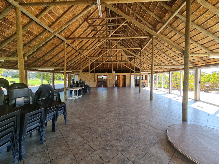 Inside the Nativitus thatched event hall